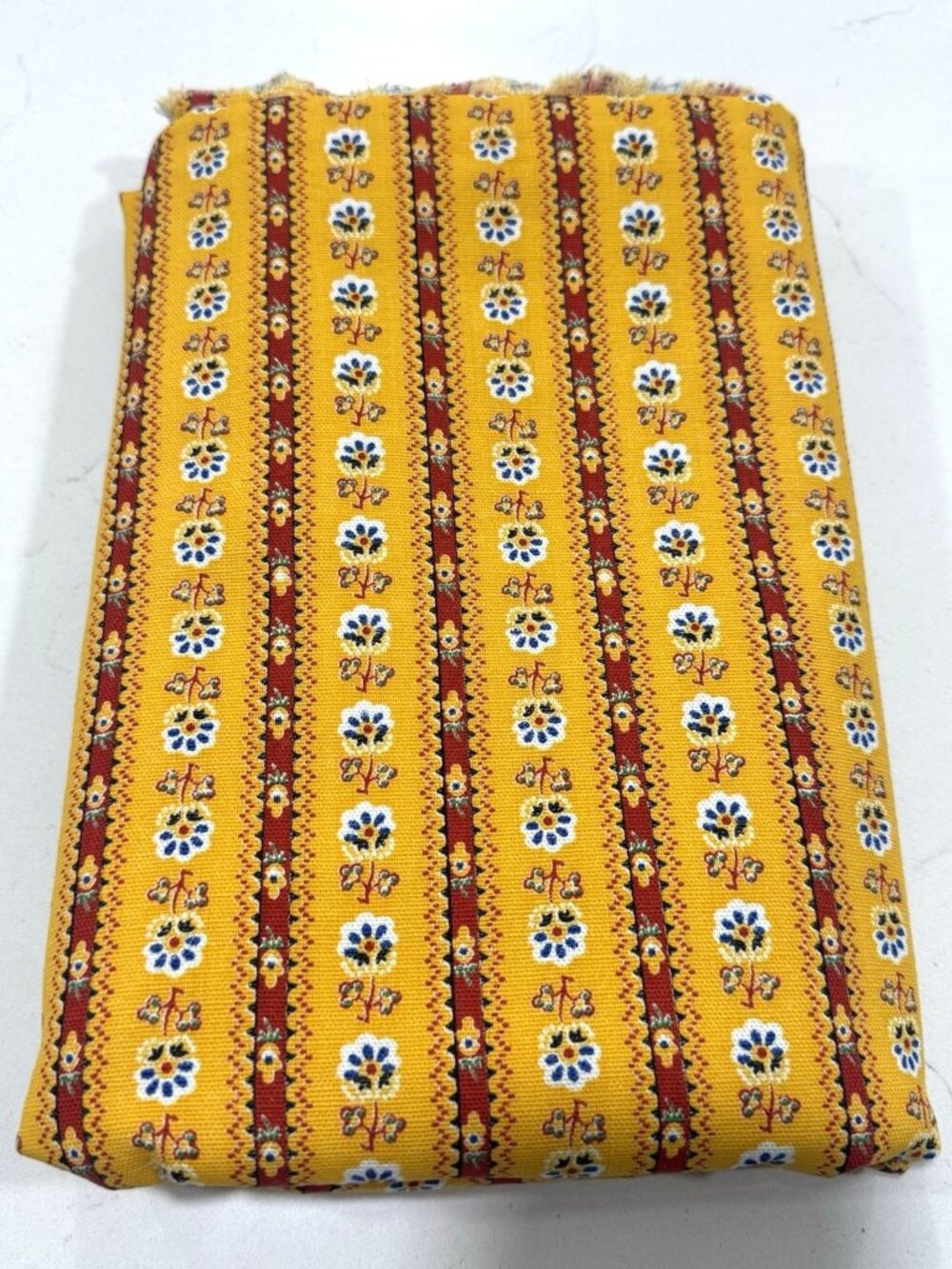2.7 Yds x 44”  Yellow Red Floral Fabric MARCUS BROTHERS TEXTILES Whittaker Text